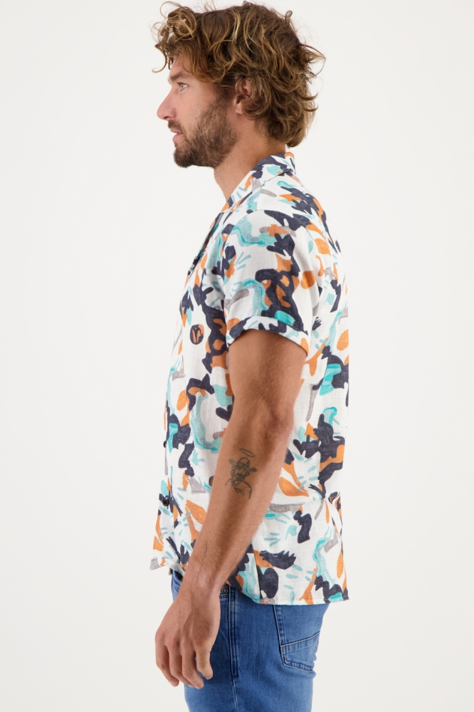 OVERHEMD FLORAL PRINTED MET OPEN KRAAG 334547 972 soft peach